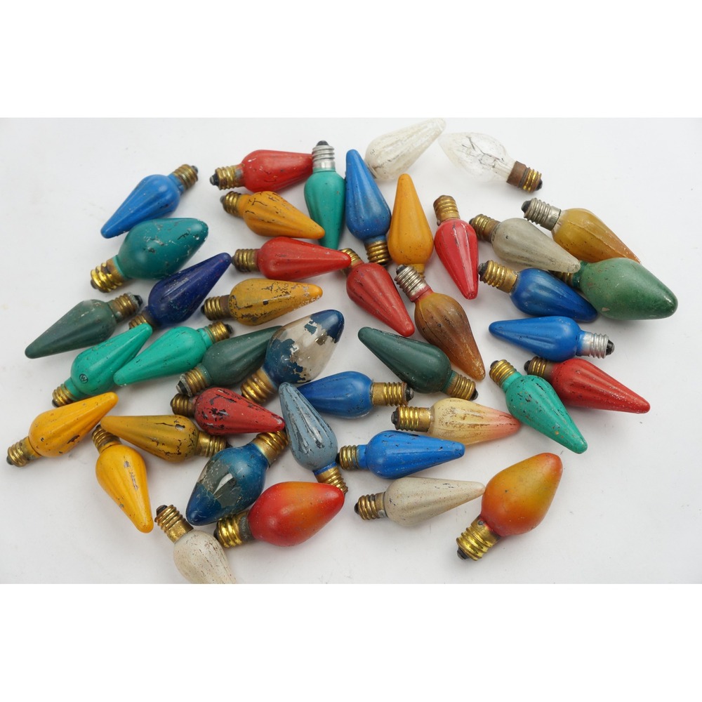 Unbranded Christmas Light Bulbs Multicolor Vintage 40pc Lot Fair
